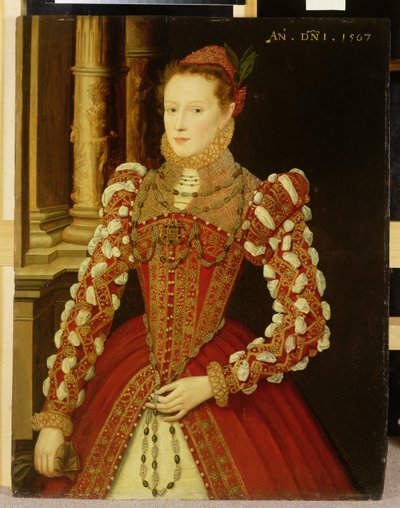 Portret van een vrouw, 1567 door English School